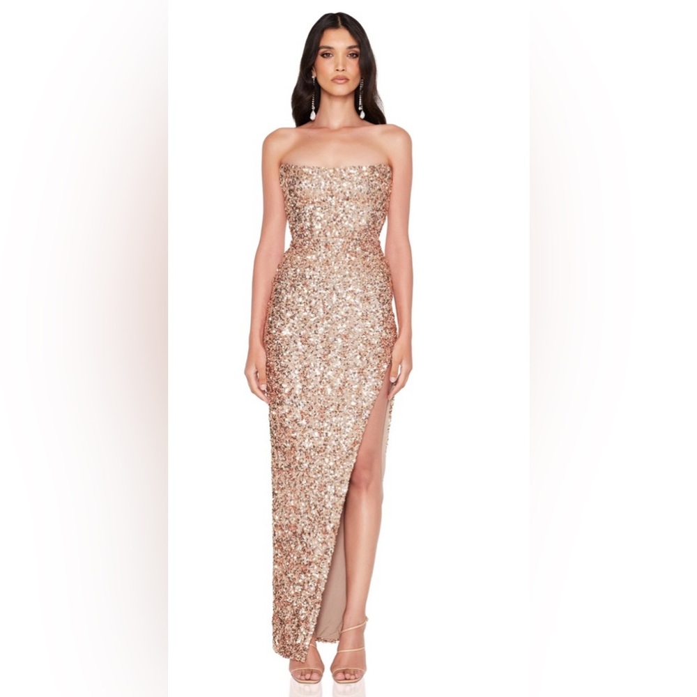 Nookie Revel Strapless Grown (gold stretch sequin)